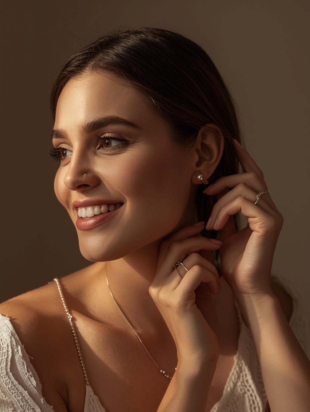 Mujer sosteniendo joya de plata italiana 925 en caja de regalo – Alas de Plata El Salvador